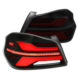 Spec-D® - Driver and Passenger Side Black/Smoke Sequential Fiber Optic LED Tail Lights