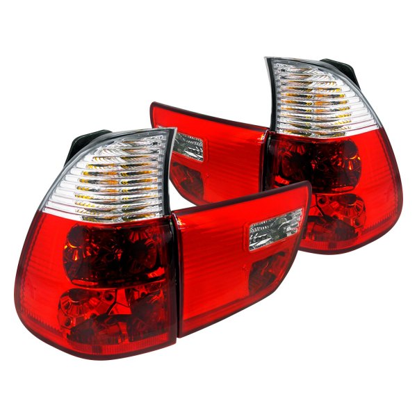 Spec-D® - Chrome/Red Euro Tail Lights, BMW X5