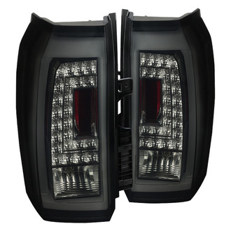 Spec-D® LT-YUK15BBLED-TM - Driver and Passenger Side Gloss Black/Smoke LED Tail Lights