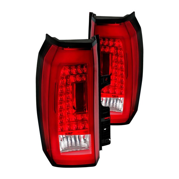 Spec-D® - Chrome/Red LED Tail Lights, GMC Yukon Denali