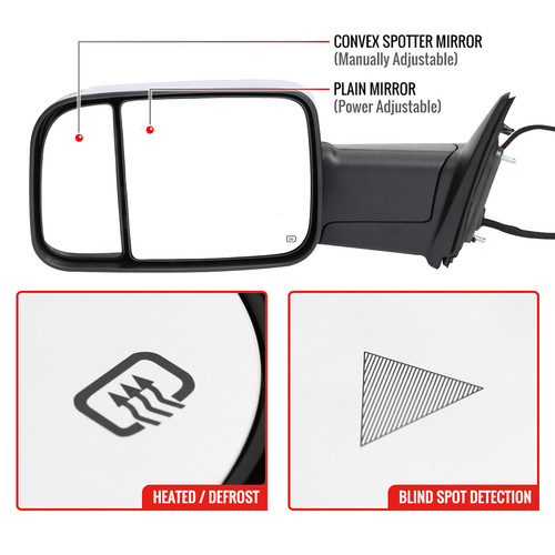 Spec-D® RMX-RAM1925CHPATL-FS - Driver Side Power View Mirror