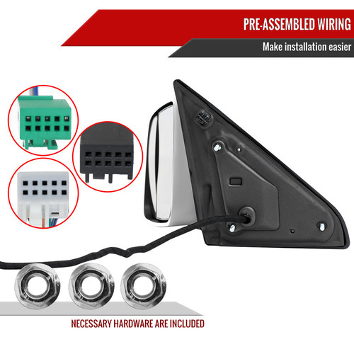 Spec-D® RMX-RAM1925CHPATL-FS - Driver Side Power View Mirror
