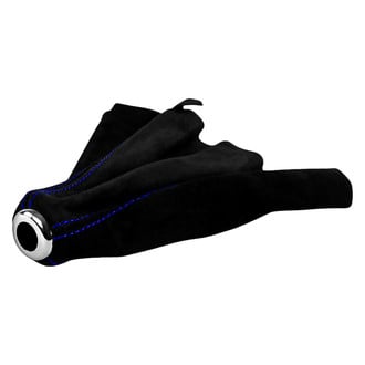 Spec-D® - Black Suede Shift Boot with Blue Stitch