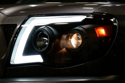Spec-D® - Driver and Passenger Side Chrome Sequential LED DRL Bar Projector Headlights, Installation
