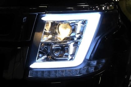 Spec-D® - Driver and Passenger Side Gloss Black DRL Bar Projector Headlights with LED Turn Signal, Installation