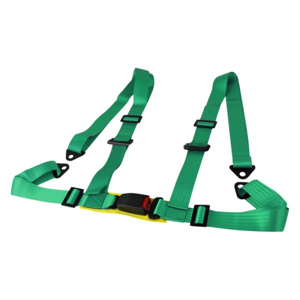 Spec-D® - 4-Point JDM Style Green Racing Seat Harness Set