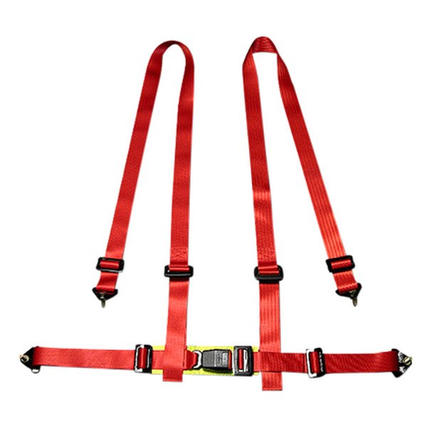 Spec-D® RSB-4PTR - 4-Point JDM Style Red Racing Seat Harness Set
