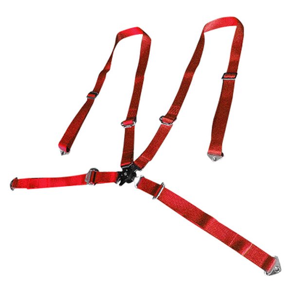 Spec-D® - 4-Point Camlock Red Racing Seat Harness Set