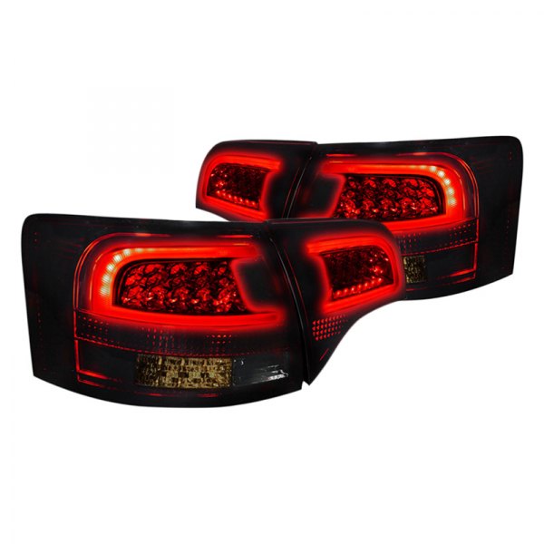 Spec-D® - Black Red/Smoke Fiber Optic LED Tail Lights, Audi A4