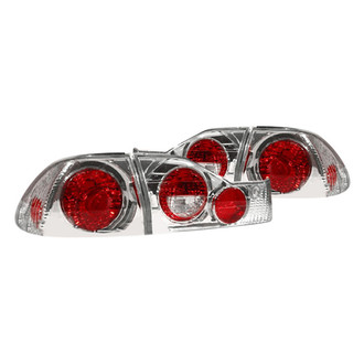 Spec-D® - Driver and Passenger Side Chrome/Red Euro Tail Lights