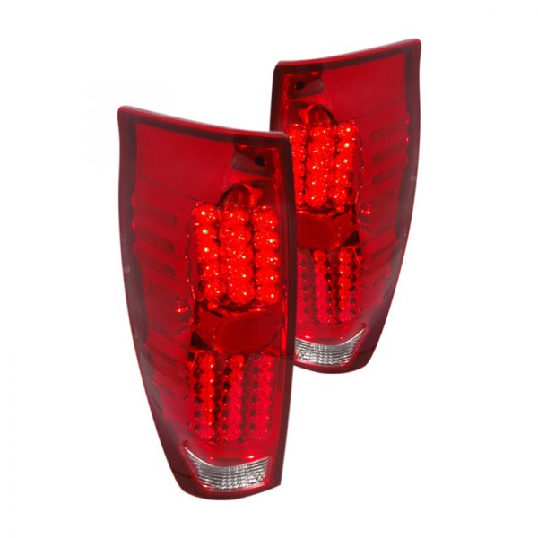 Spec-D® - Chrome/Red LED Tail Lights, Chevy Avalanche