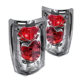 Spec-D® - Driver and Passenger Side Chrome/Red Euro Tail Lights