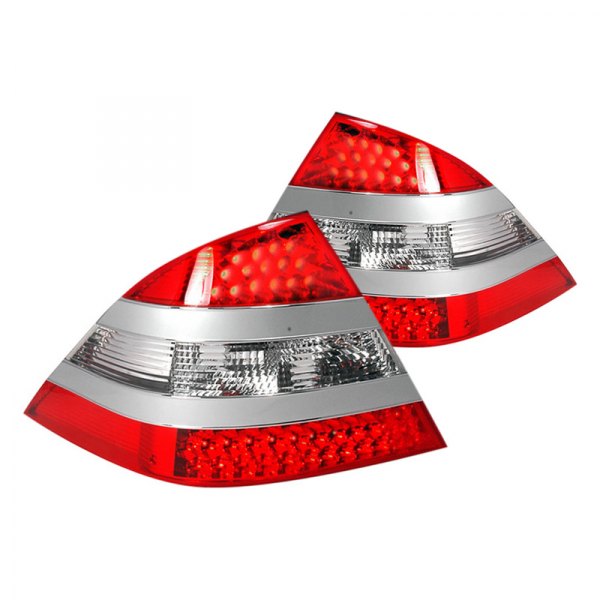 Spec-D® - Chrome/Red LED Tail Lights, Mercedes S Class