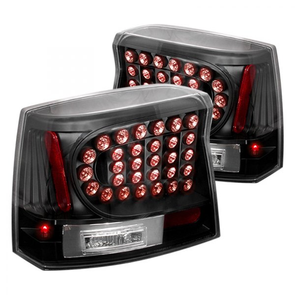 Spec-D® - Black LED Tail Lights, Dodge Charger