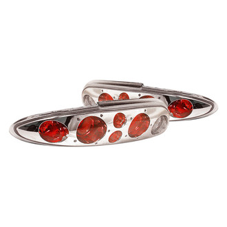Spec-D® - Driver and Passenger Side Chrome/Red Euro Tail Lights