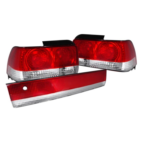Spec-D® - Chrome/Red Euro Tail and Trunk Lights, Toyota Corolla