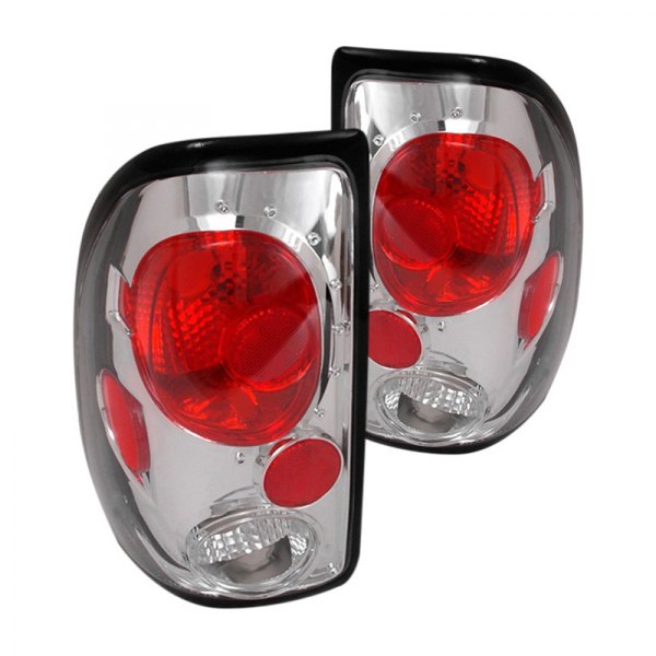 Spec-D® - Chrome/Red Euro Tail Lights, Dodge Dakota