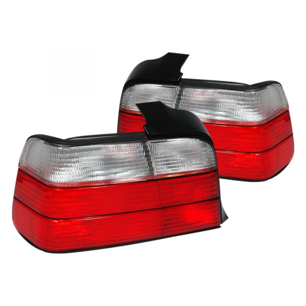Spec-D® - Chrome/Red Factory Style Tail Lights, BMW 3-Series
