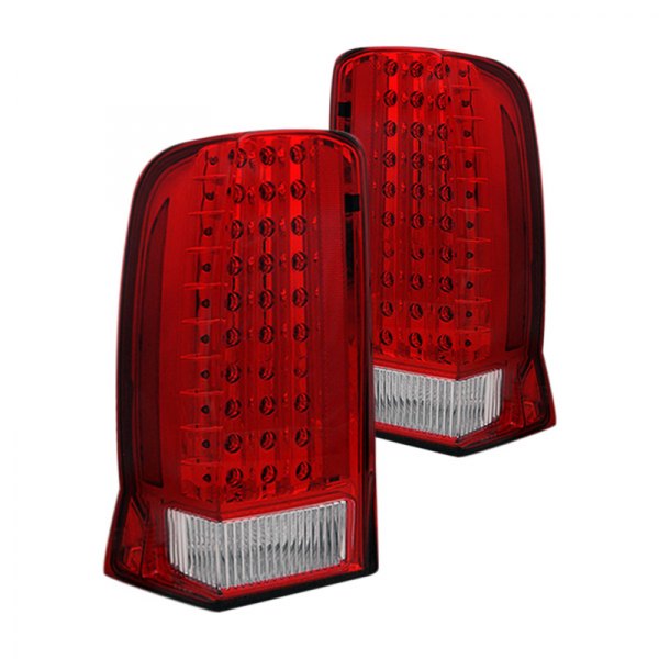 Spec-D® - Chrome/Red LED Tail Lights, Cadillac Escalade