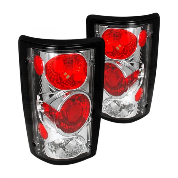 Spec-D® - Chrome/Red Euro Tail Lights, Ford Excursion