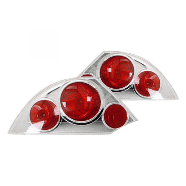 Spec-D® - Chrome/Red Euro Tail Lights, Mitsubishi Eclipse