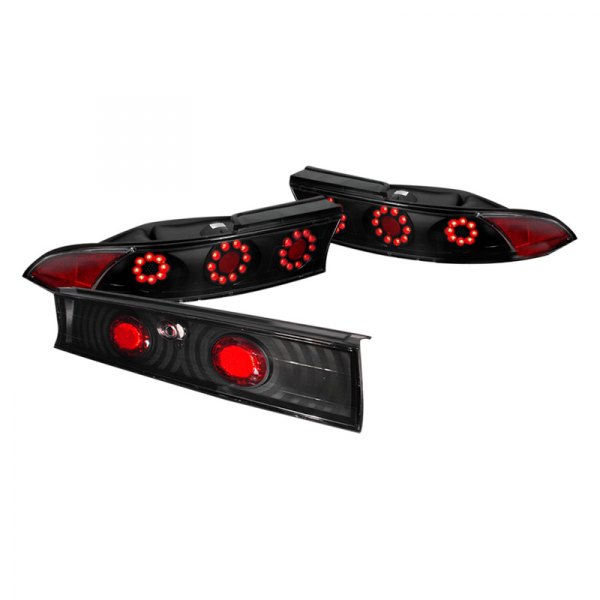 Spec-D® - Black/Red LED Tail Lights, Mitsubishi Eclipse