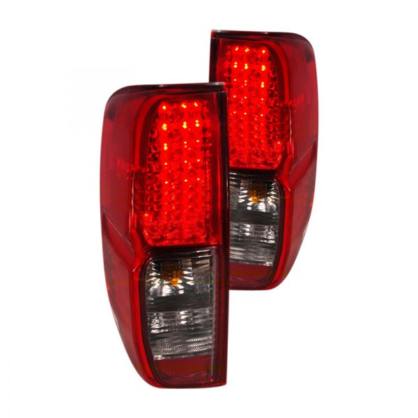 Spec-D® - Chrome Red/Smoke LED Tail Lights, Nissan Frontier