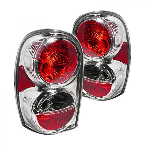 Spec-D® - Chrome/Red Euro Tail Lights, Jeep Liberty