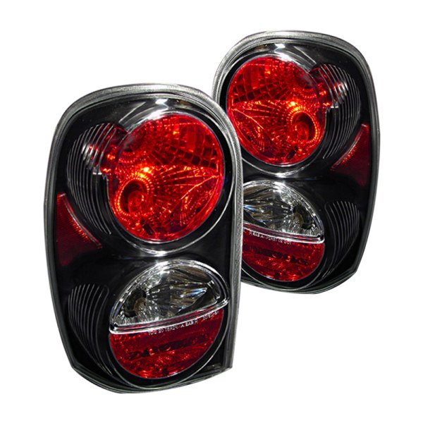 Spec-D® - Black/Red Euro Tail Lights, Jeep Liberty