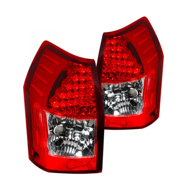 Spec-D® - Chrome/Red LED Tail Lights, Dodge Magnum
