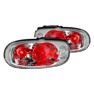 Spec-D® - Driver and Passenger Side Chrome/Red Euro Tail Lights