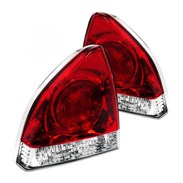Spec-D® - Chrome/Red Euro Tail Lights, Honda Prelude