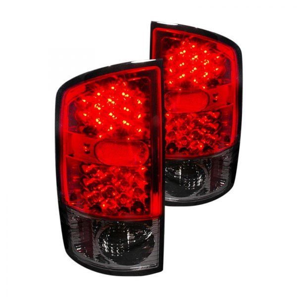 Spec-D® - Chrome Red/Smoke LED Tail Lights, Dodge Ram