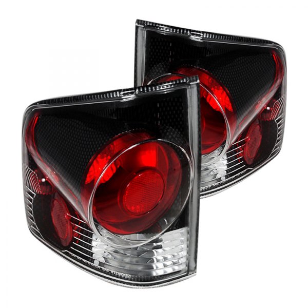 Spec-D® - Carbon Fiber/Red Euro Tail Lights, Chevy S-10 Pickup
