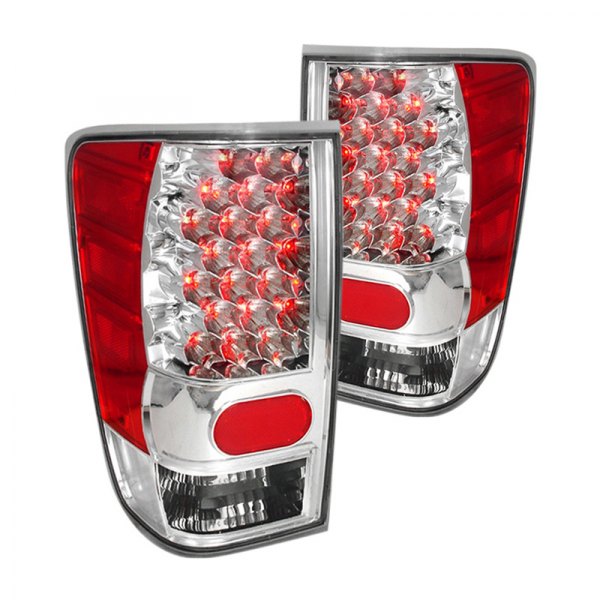Spec-D® - Chrome/Red LED Tail Lights, Nissan Titan