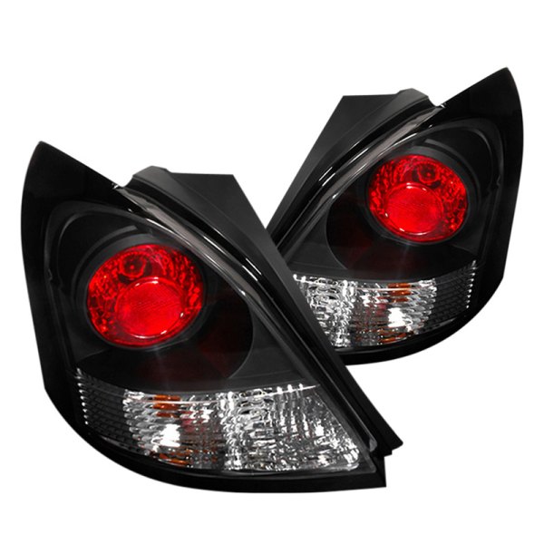 Spec-D® - Black/Red Euro Tail Lights, Toyota Yaris
