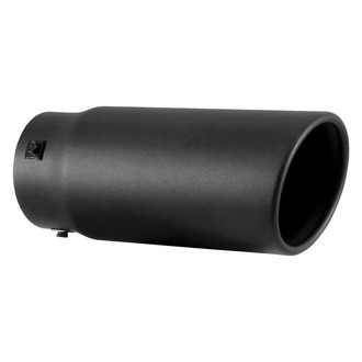Spectre Performance® - Stainless Steel Round Rolled Edge Angle Cut Bolt-On Textured Black Exhaust Tip (2.75"-3.75" Inlet, 4.5" Outlet, 10.5" Length)