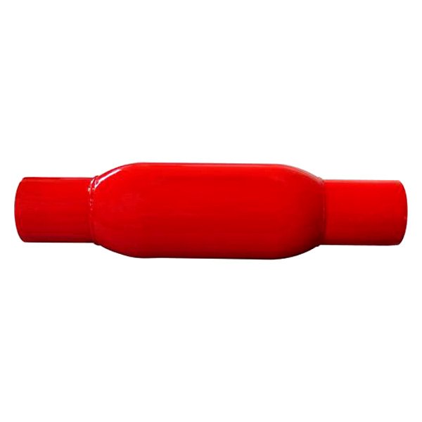Speed FX® - Stainless Steel Round Glass Pack Red Exhaust Muffler