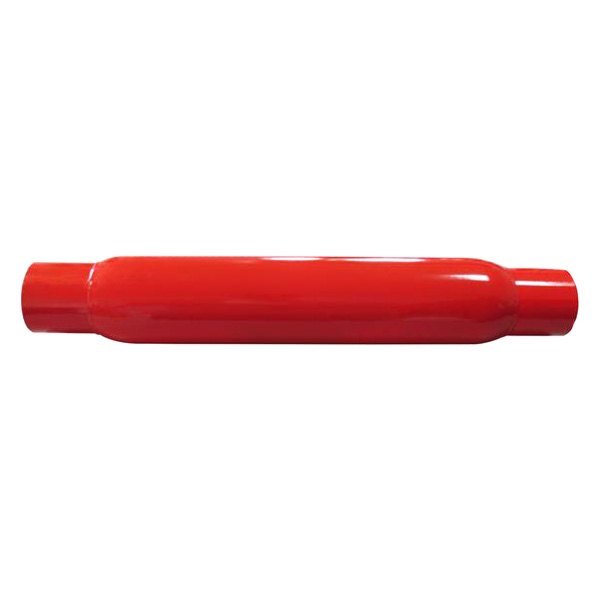 Speed FX® - Stainless Steel Round Glass Pack Red Exhaust Muffler