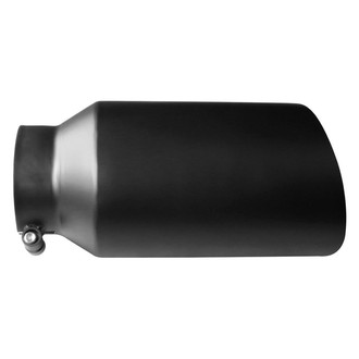 Speed FX® - Stainless Steel Beveled Edge Angle Cut Bolt-On Black Exhaust Tip (4" Inlet, 6" Outlet, 12" Length)