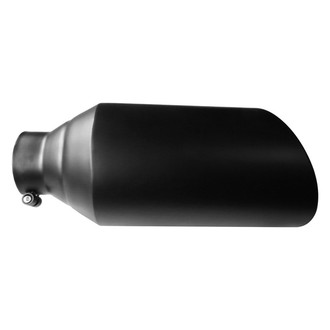 Speed FX® - Stainless Steel Rolled Edge Angle Cut Bolt-On Black Exhaust Tip (4" Inlet, 8" Outlet, 18" Length)