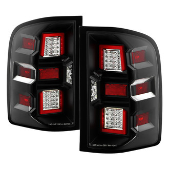 Spyder® ALT-CH-CSIL07-FLED-BK - Driver and Passenger Side Black Fiber Optic LED Tail Lights
