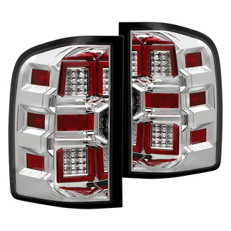 Spyder® ALT-CH-CSIL07-FLED-C - Driver and Passenger Side Chrome Fiber Optic LED Tail Lights