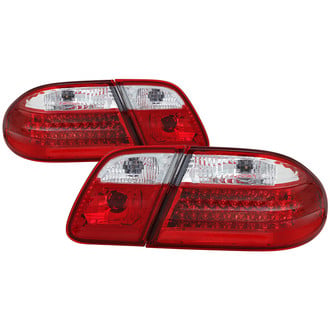Spyder® ALT-CL-MBW210-LED-RC - Driver and Passenger Side Chrome/Red LED Tail Lights