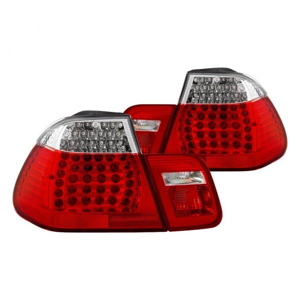 Spyder® - Chrome/Red LED Tail Lights, BMW 3-Series