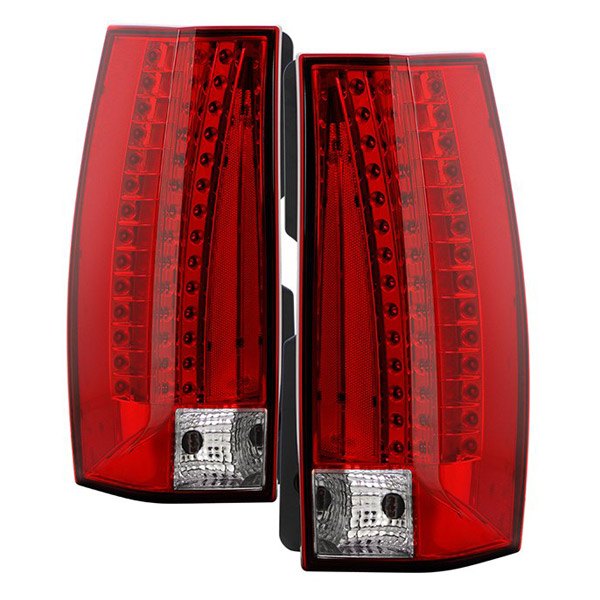 Spyder® - Chrome/Red Factory Style LED Tail Lights, Cadillac Escalade