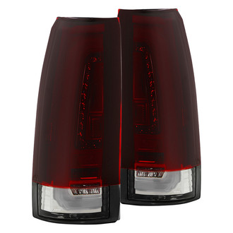Spyder® - Driver and Passenger Side Chrome Red/Smoke Fiber Optic LED Tail Lights