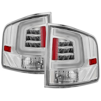 Spyder® ALT-JH-CS1094-LB-C - Driver and Passenger Side Chrome/Red Fiber Optic LED Tail Lights