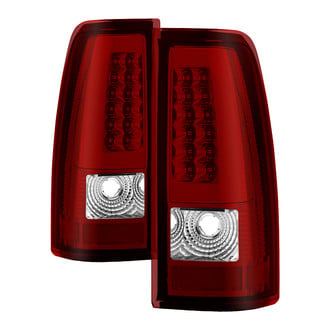 Spyder® - Driver and Passenger Side Chrome/Red Fiber Optic LED Tail Lights