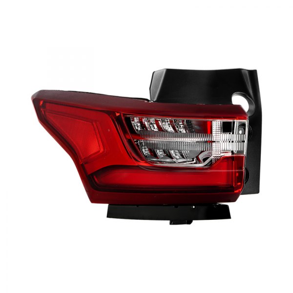 Spyder® - Driver Side Outer Chrome/Red Factory Style Fiber Optic LED Tail Light